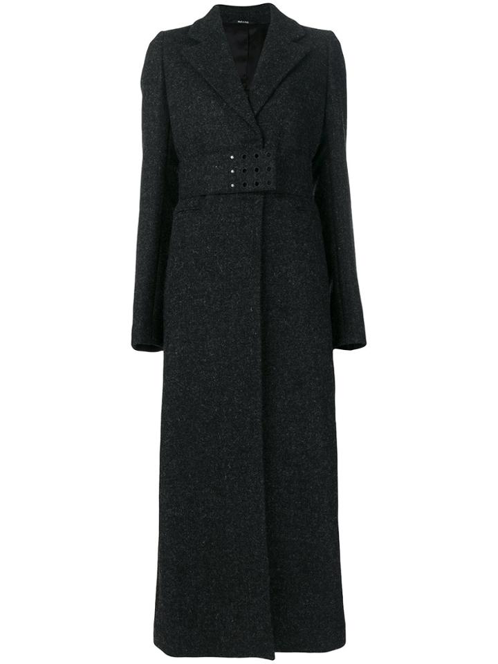 Maison Margiela Long Rivet Belted Coat - Grey