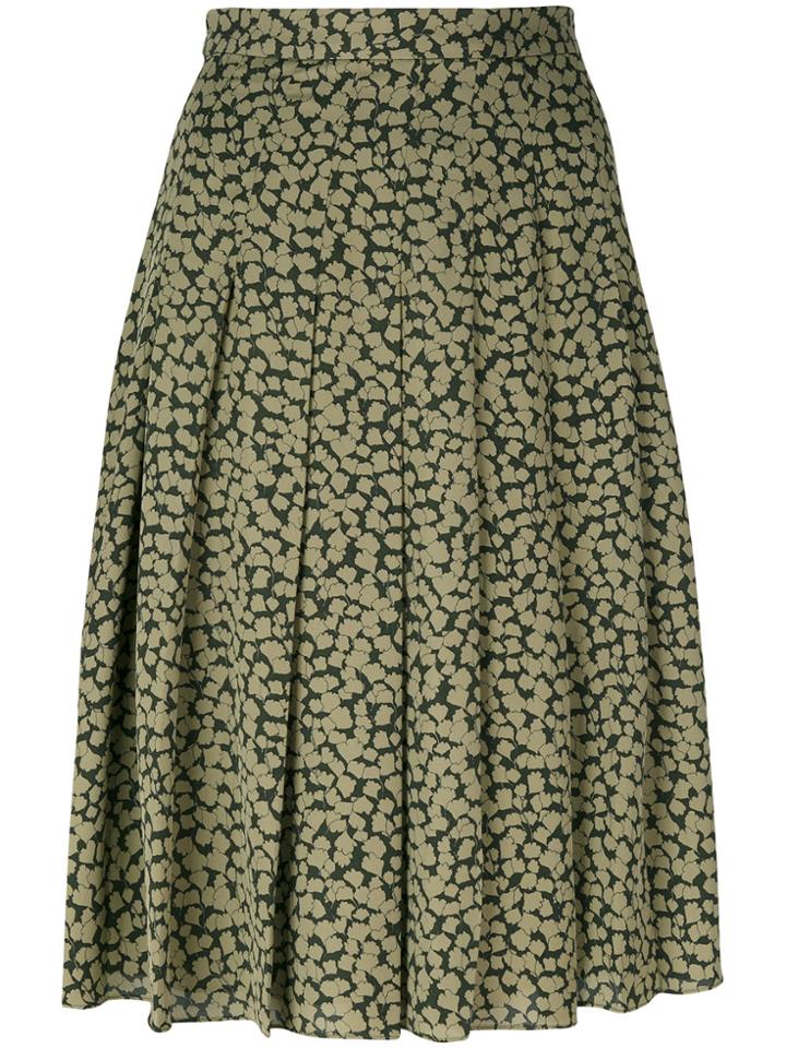 Michael Michael Kors Printed Pleated Skirt - Green