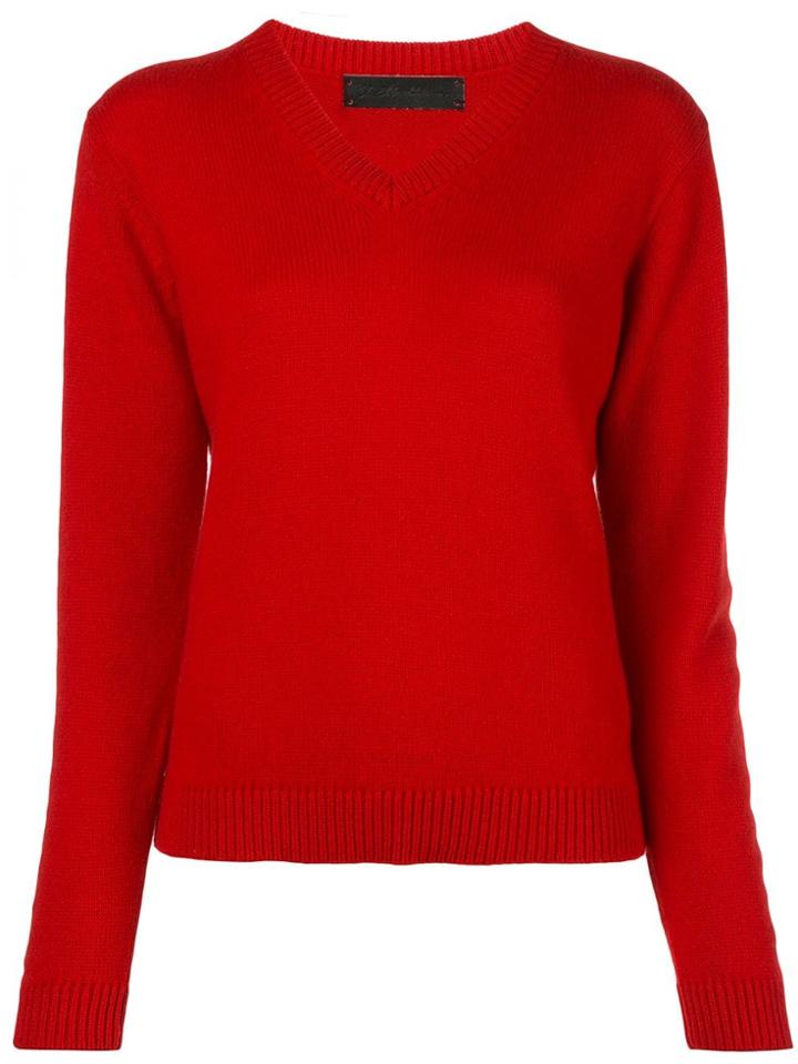 The Elder Statesman Cashmere V-neck Jumper - Red
