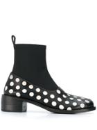 Marsèll Polka Dot Detail Sock Boots - Black