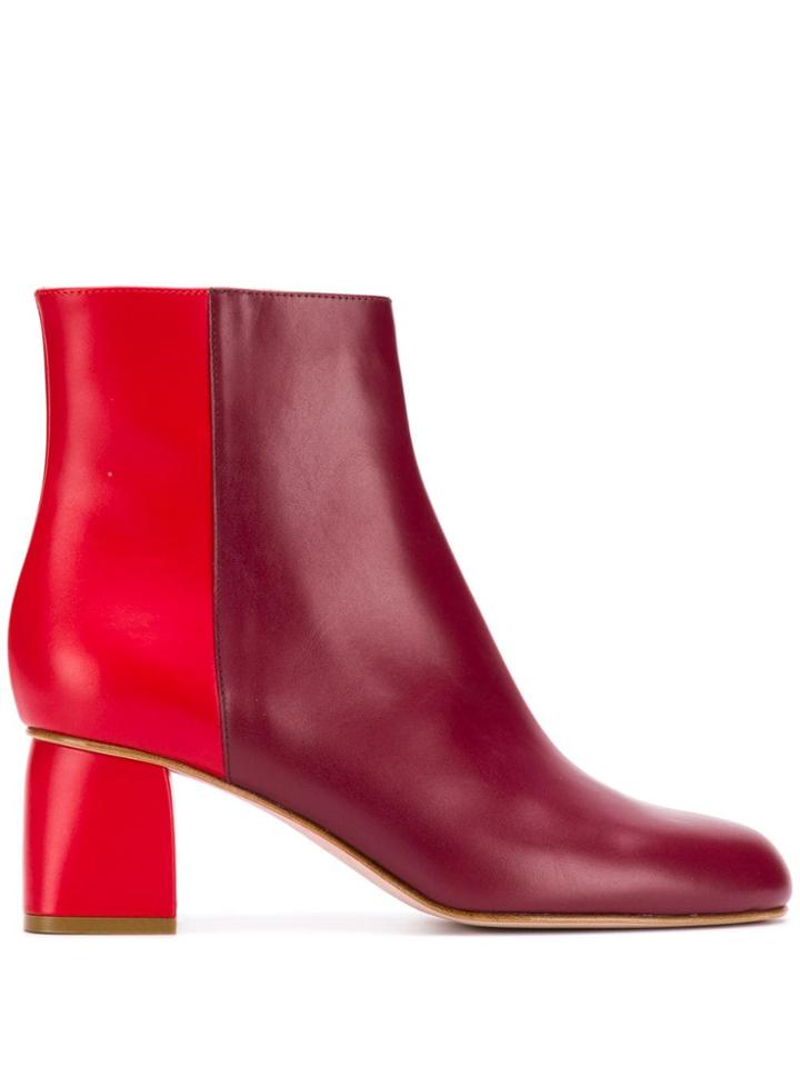 Red Valentino Red(v) Two-tone Zipped Booties - Purple