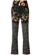 Etro Floral Cropped Trousers - Black
