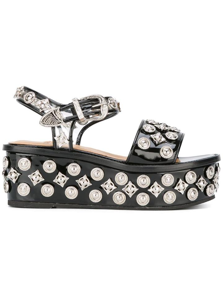 Toga Pulla Studded Platform Sandals - Black