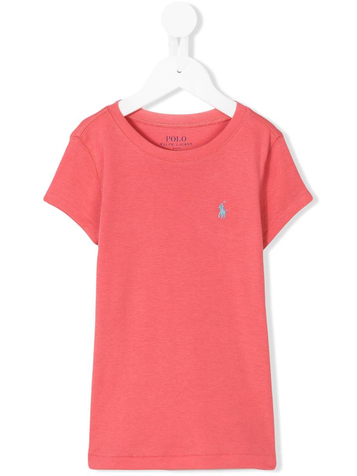 Ralph Lauren Kids - Embroidered Logo T-shirt - Kids - Cotton/modal - 2 Yrs, Pink/purple