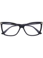 Gucci Eyewear Thin Rectangular Frame Glasses, Black, Acetate