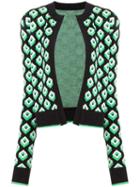 Diane Von Furstenberg Geometric Open Front Cardigan - Green