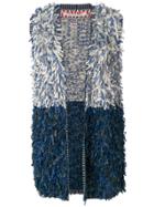 Miahatami Striped Detail Knitted Gilet - Blue