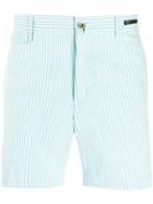 Pt01 Striped Bermuda Shorts - White