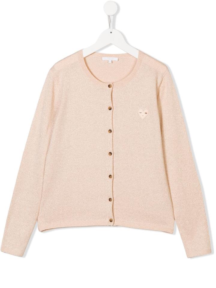 Chloé Kids Teen Crew Neck Cardigan - Pink & Purple