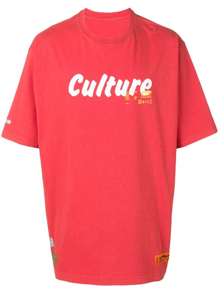 Heron Preston Culture Printed Oversized T-shirt - Red