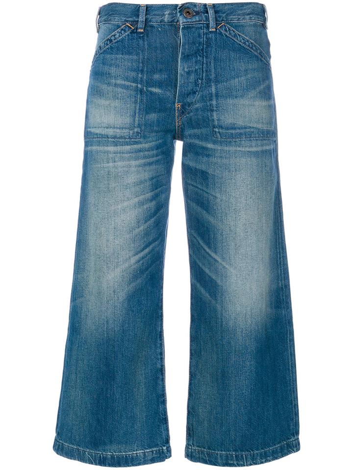 Polo Ralph Lauren - Wide-legged Cropped Jeans - Women - Cotton - 28, Blue, Cotton