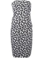 Yves Saint Laurent Vintage Bow Print Strapless Dress, Women's, Size: 38, White