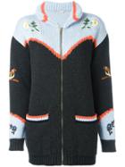 Embroidered Nature Chunky Cardigan - Women - Cotton/virgin Wool - 36, Black, Cotton/virgin Wool, Stella Mccartney