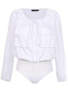 Andrea Marques Drawstring Bodysuit - White
