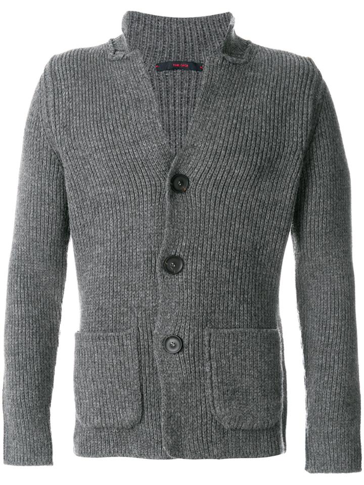 The Gigi Fitted Buttoned Sweatshirt - Grey