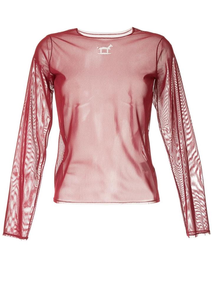 Tu Es Mon Trésor Rocking Horse Mesh Top - Red