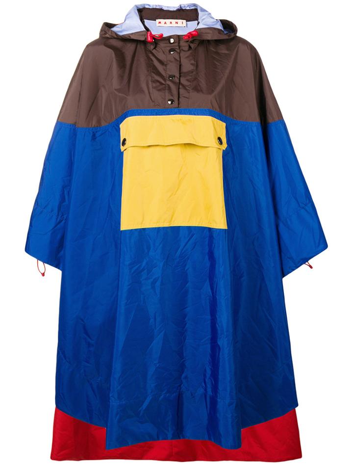Marni Colourblocked Cape - Blue