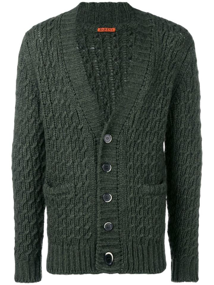 Barena Cable Knit Cardigan - Green