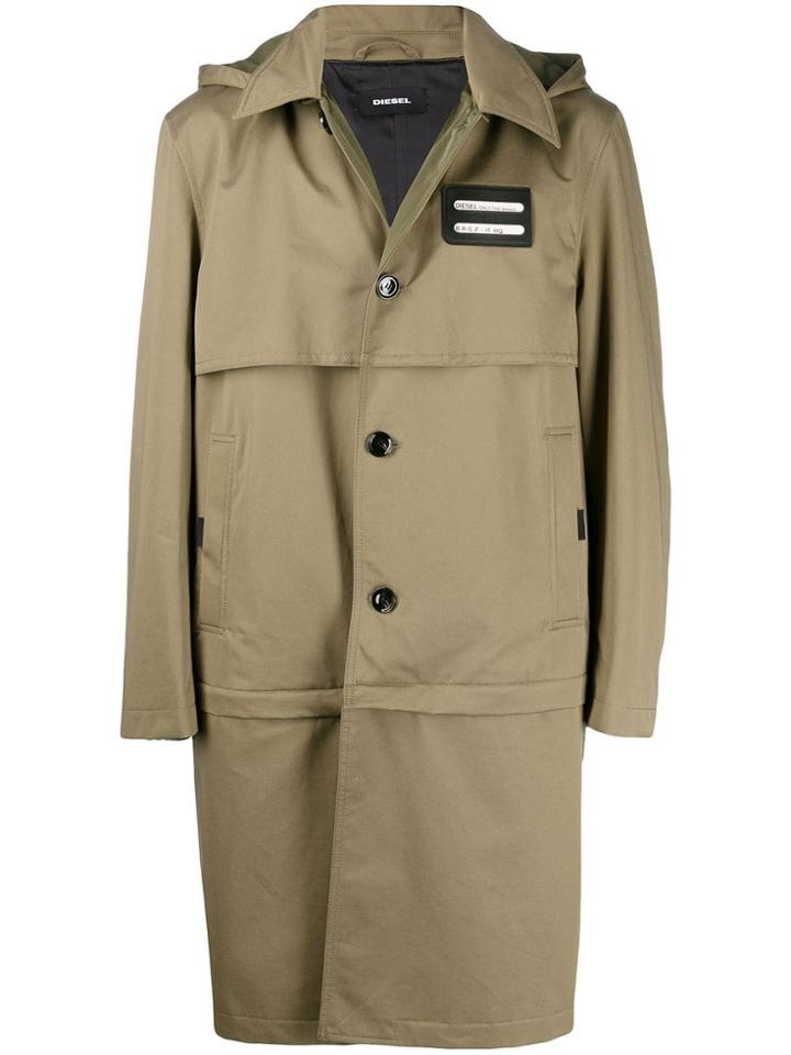 Diesel Convertible Trench Coat - Green