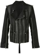 Ann Demeulemeester Crawford Biker Jacket, Men's, Size: Large, Black, Linen/flax/polyester