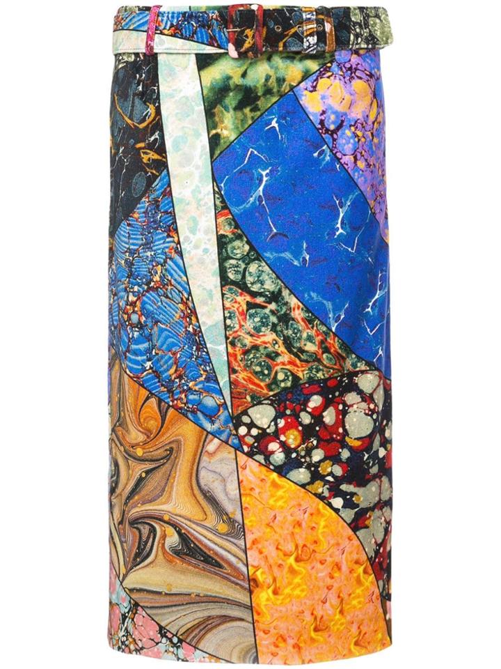 Rosie Assoulin Belted Patchwork Skirt - Multicolour
