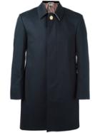 Thom Browne Classic Midi Coat, Size: 2, Blue, Cotton/cupro