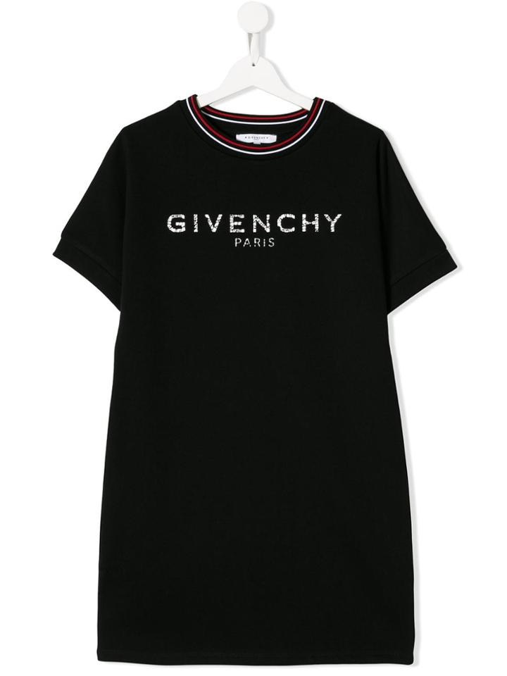 Givenchy Kids Teen Logo Print T-shirt Dress - Black