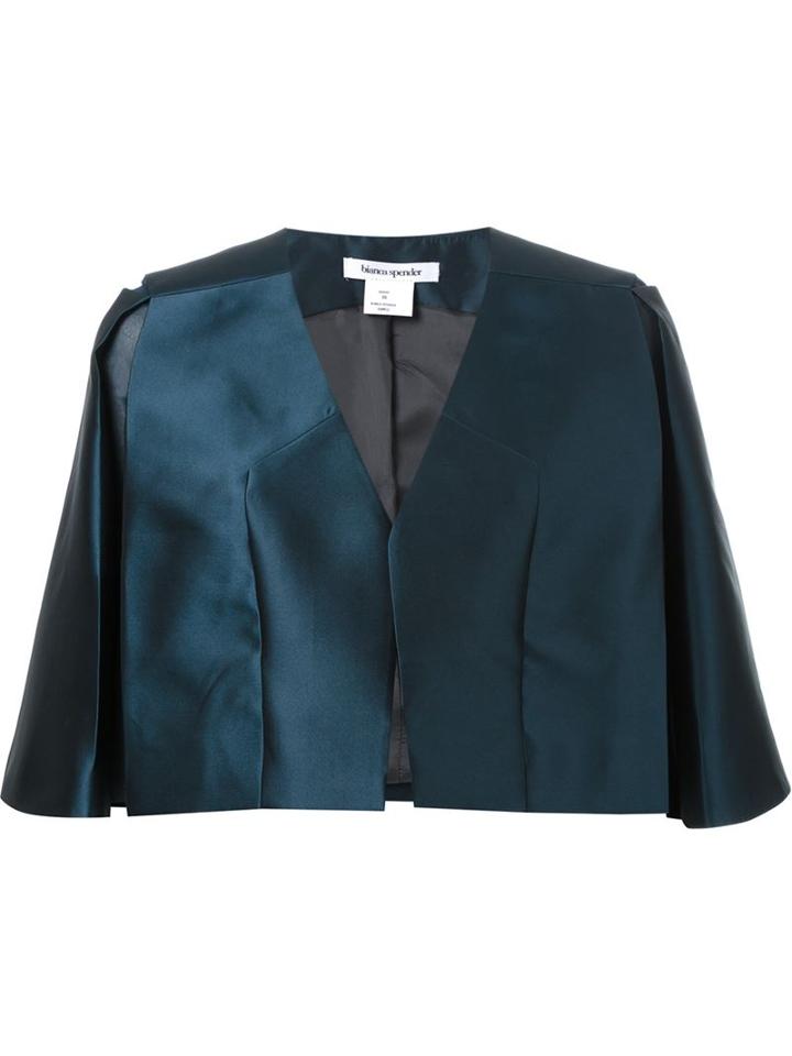 Bianca Spender 'tracy' Caped Jacket, Women's, Size: 4, Green, Silk/polyester