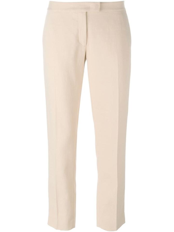 Joseph Cropped Tailored Trousers, Women's, Size: 40, Nude/neutrals, Acetate/polyester/viscose/spandex/elastane