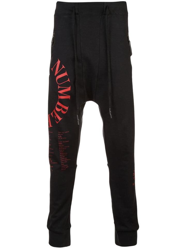 11 By Boris Bidjan Saberi Logo Print Drop-crotch Trousers - Black