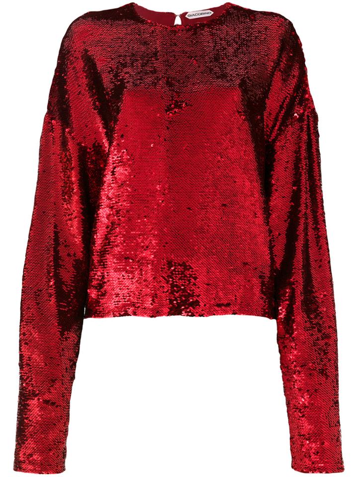 Giacobino Sequin Embellished Blouse - Red