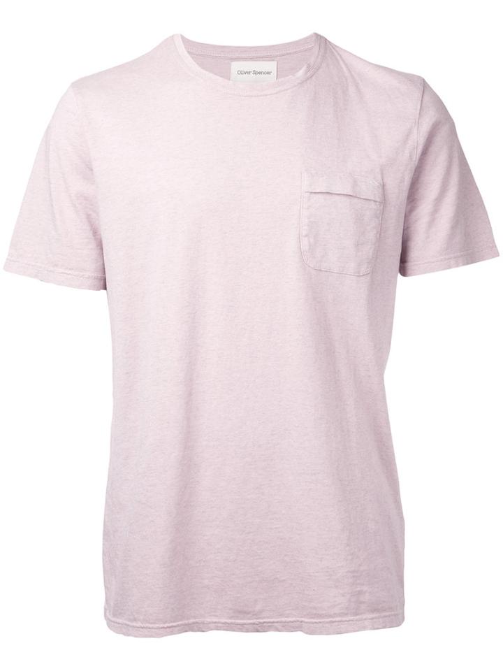 Oliver Spencer Envelope Pocket T- Shirt, Men's, Size: Small, Pink/purple, Cotton