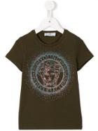 Young Versace Studded Medusa Logo T-shirt, Girl's, Size: 11 Yrs, Green