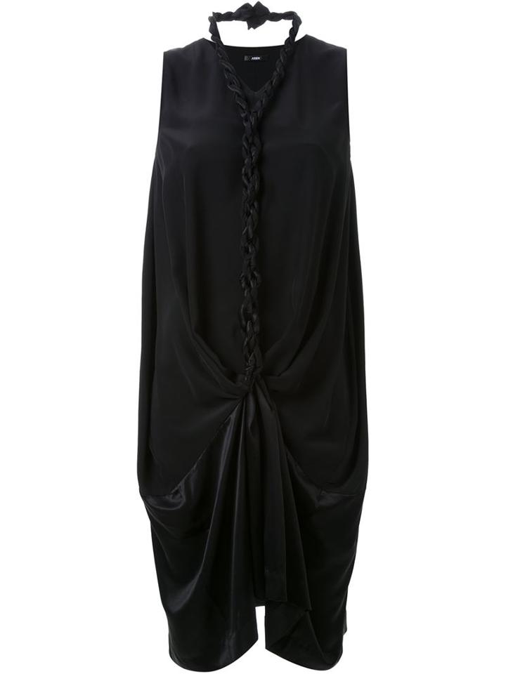 Assin Plaited Rope Detail Dress, Women's, Size: S, Black, Acetate