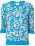 Barrie Floral Knitted Cardigan - Blue