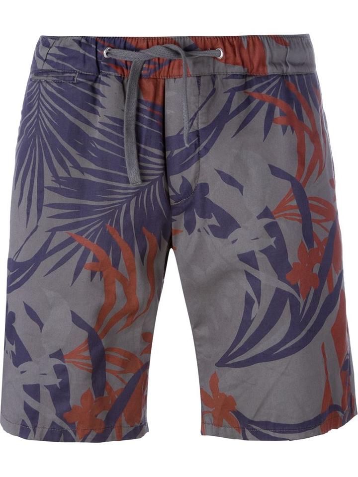 Eleventy Palm Leaf Print Shorts