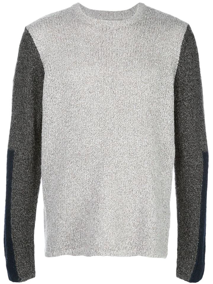 Folk Textured Crew-neck Jumper - Grey