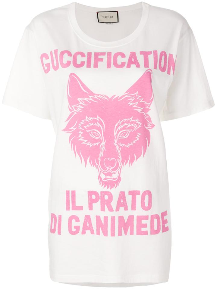 Gucci Il Prato Di Ganimede Guccification Printed T-shirt - White