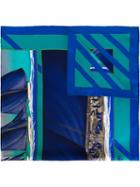 Hermès Vintage Rafales Scarf, Women's, Blue