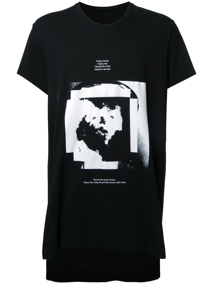 Julius Text Print T-shirt, Men's, Size: 2, Black, Cotton/modal