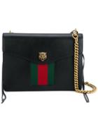 Gucci 'animalier' Web Shoulder Bag, Women's, Black, Leather/cotton/metal