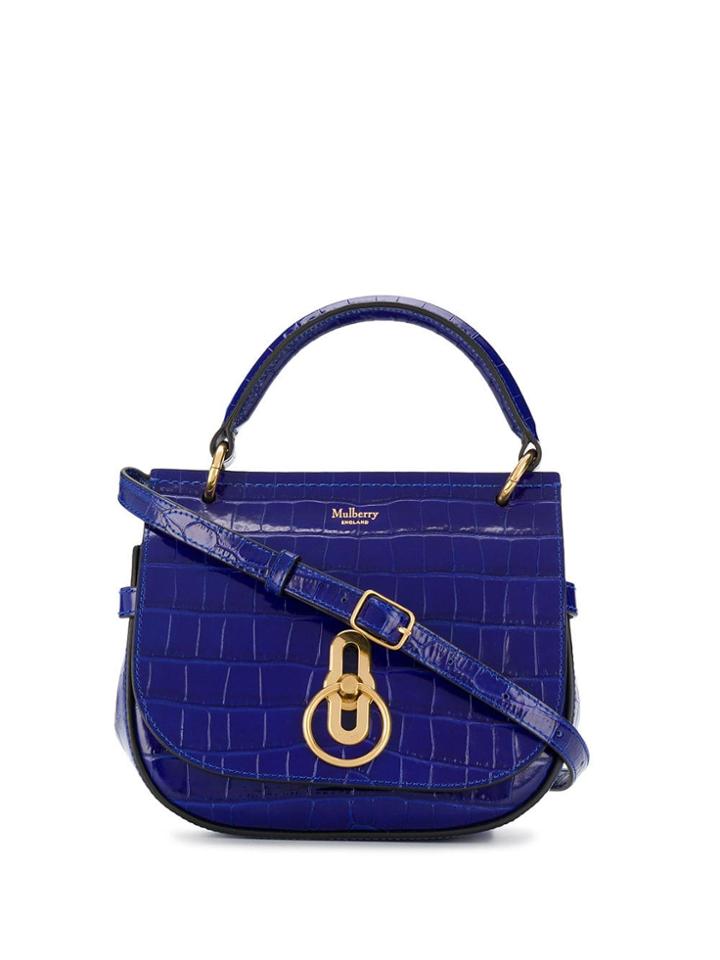 Mulberry Crocodile Effect Tote Bag - Blue