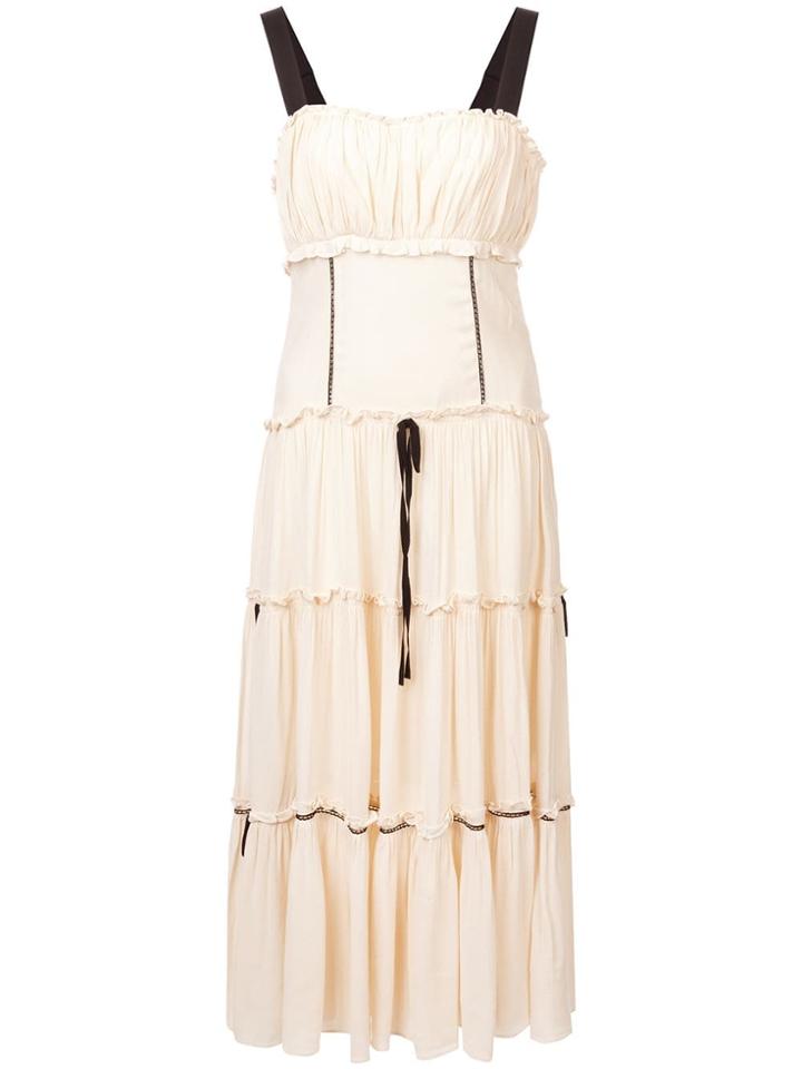 Cinq A Sept Tiered Detail Sleeveless Dress - Pink & Purple