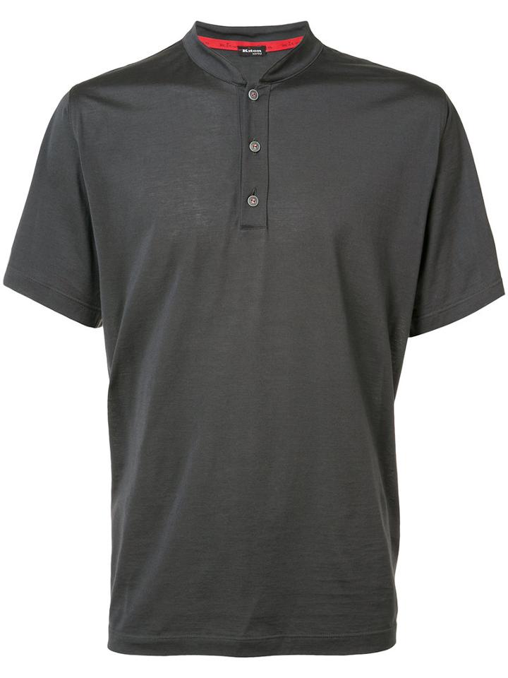 Kiton Plain Polo Shirt, Men's, Size: Xxl, Grey, Cotton