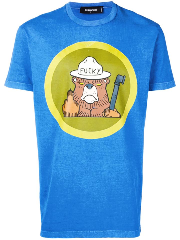 Dsquared2 Bear Print T-shirt - Blue