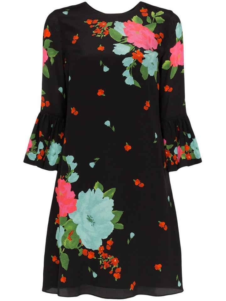 Erdem Elijah Floral Print Dress - Black