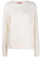 Nº21 Embossed Logo Oversized Jumper - White