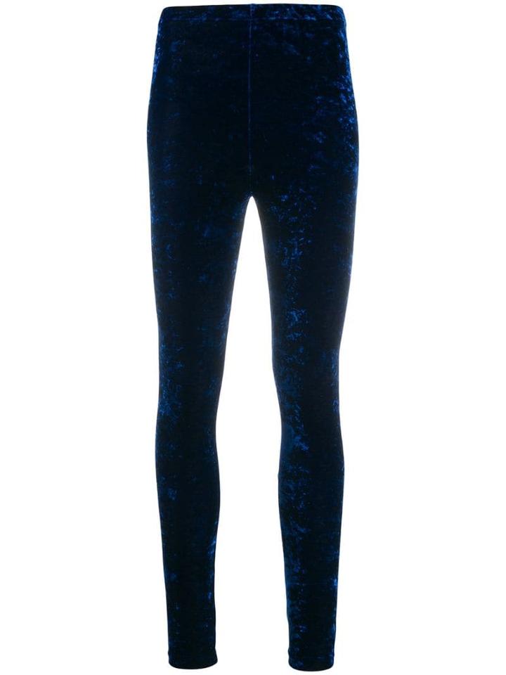 Comme Des Garçons Velvet Leggings - Blue