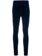 Comme Des Garçons Velvet Leggings - Blue