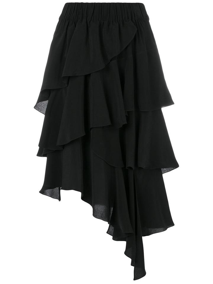 Isabel Marant Étoile - Tiered Weez Skirt - Women - Cupro - 40, Black, Cupro